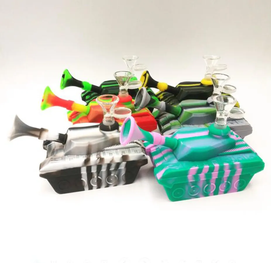 SILICONE TANK WATER PIPE WITH 14MM BOWL