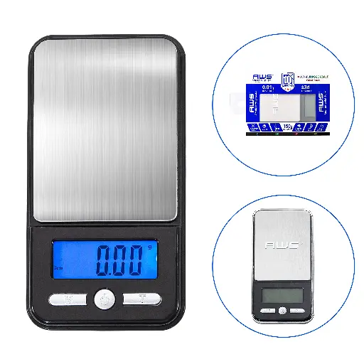 [Q-1255-01] SCALE AWS 150G X 0.01G POCKET SCALE (Red)