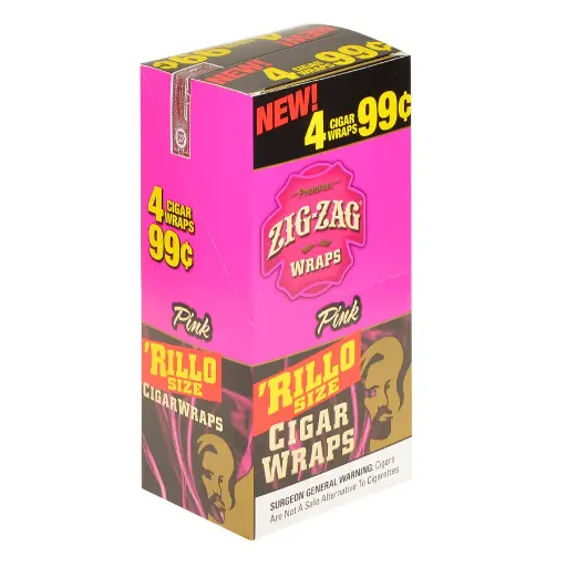[Q-4202-02] ZIG ZAG RILLO SIZE CIGAR WRAPS 4 FOR $.99 (Pink)