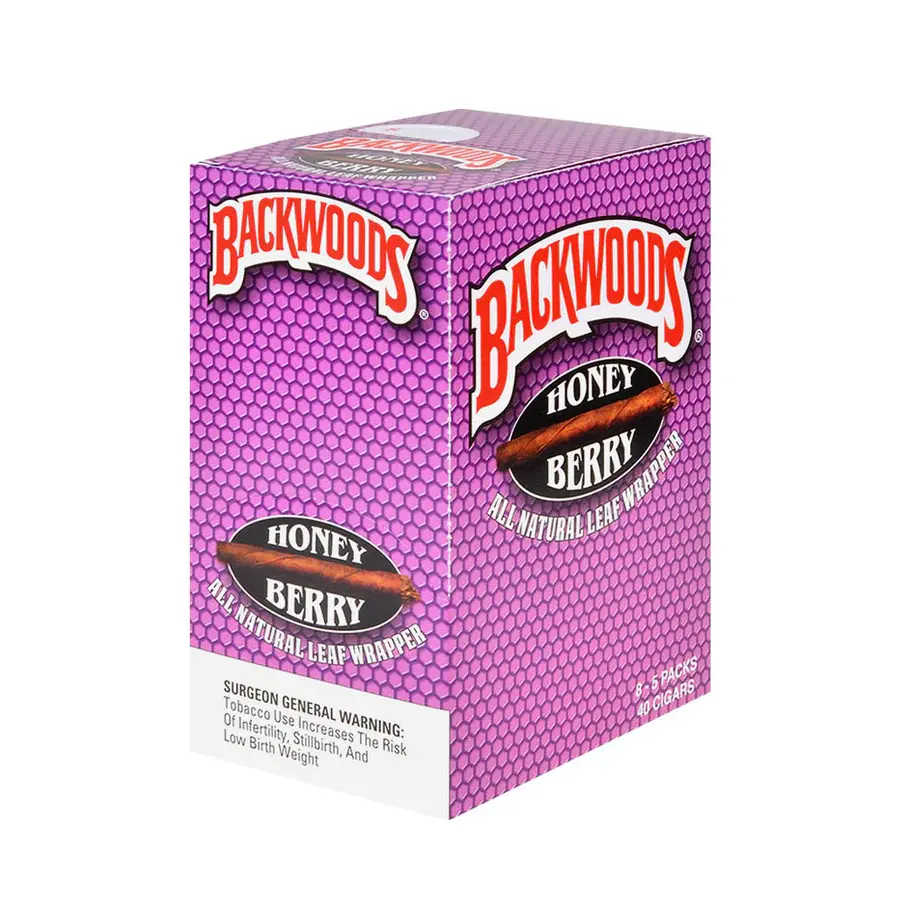 [Q-1298-12] BACKWOOD CIGARS 8 PACKS OF 8/5PK (HONEY BERRY)