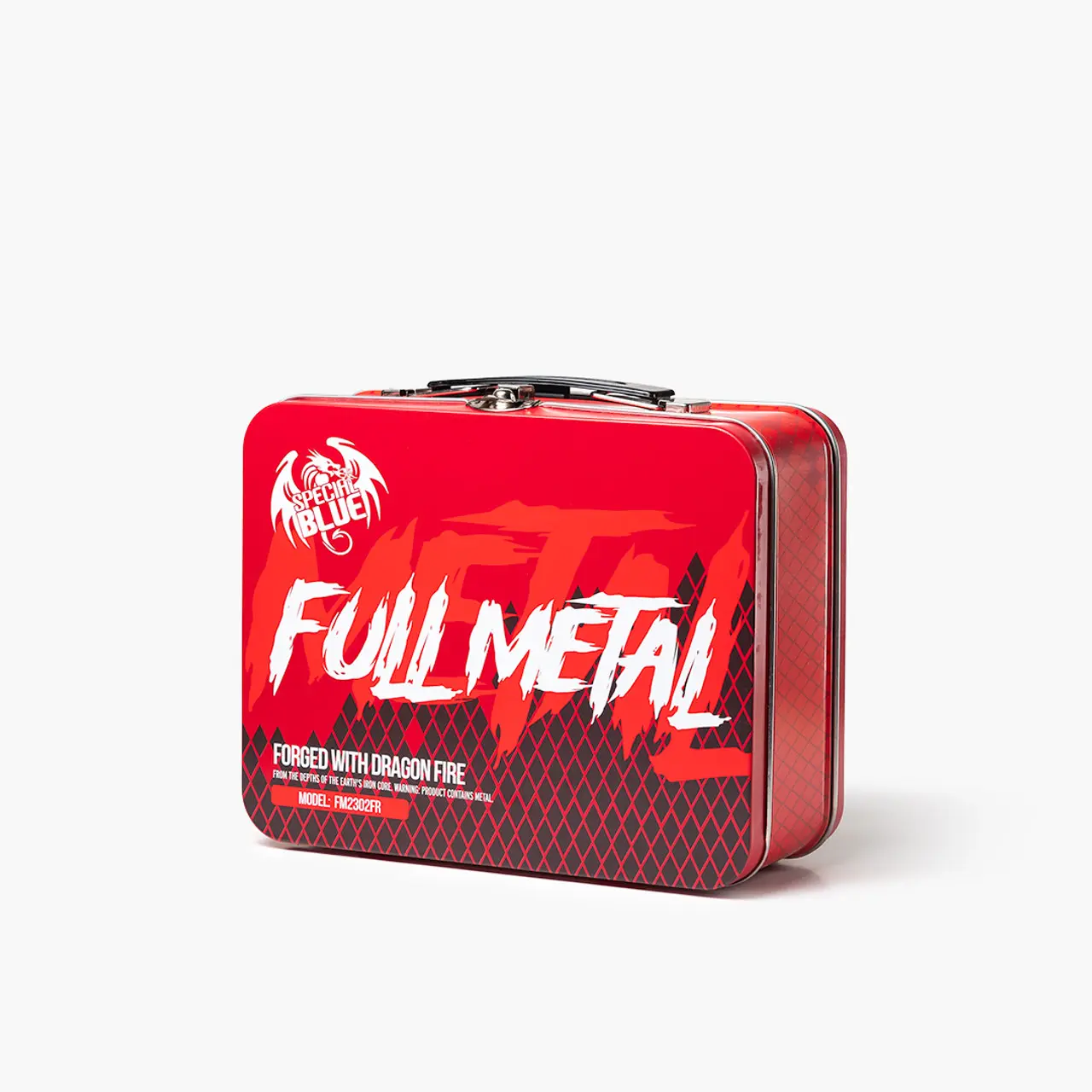 [Q-3610-02] SPECIAL BLUE FULL METAL TORCH W/STASH BOX - (Fire Red)