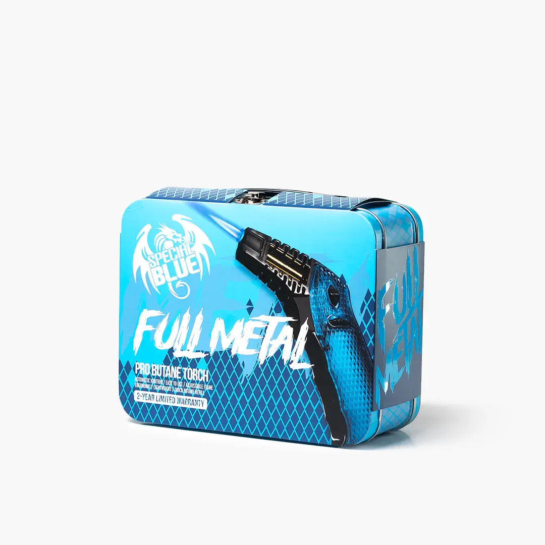 [Q-3610-03] SPECIAL BLUE FULL METAL TORCH W/STASH BOX - (Glacier Blue)