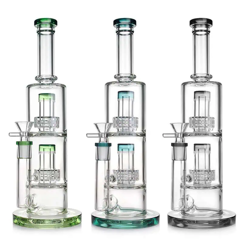 WATERPIPE 12" DOUBLE SHOWERHEAD PERC MIXED COLOR