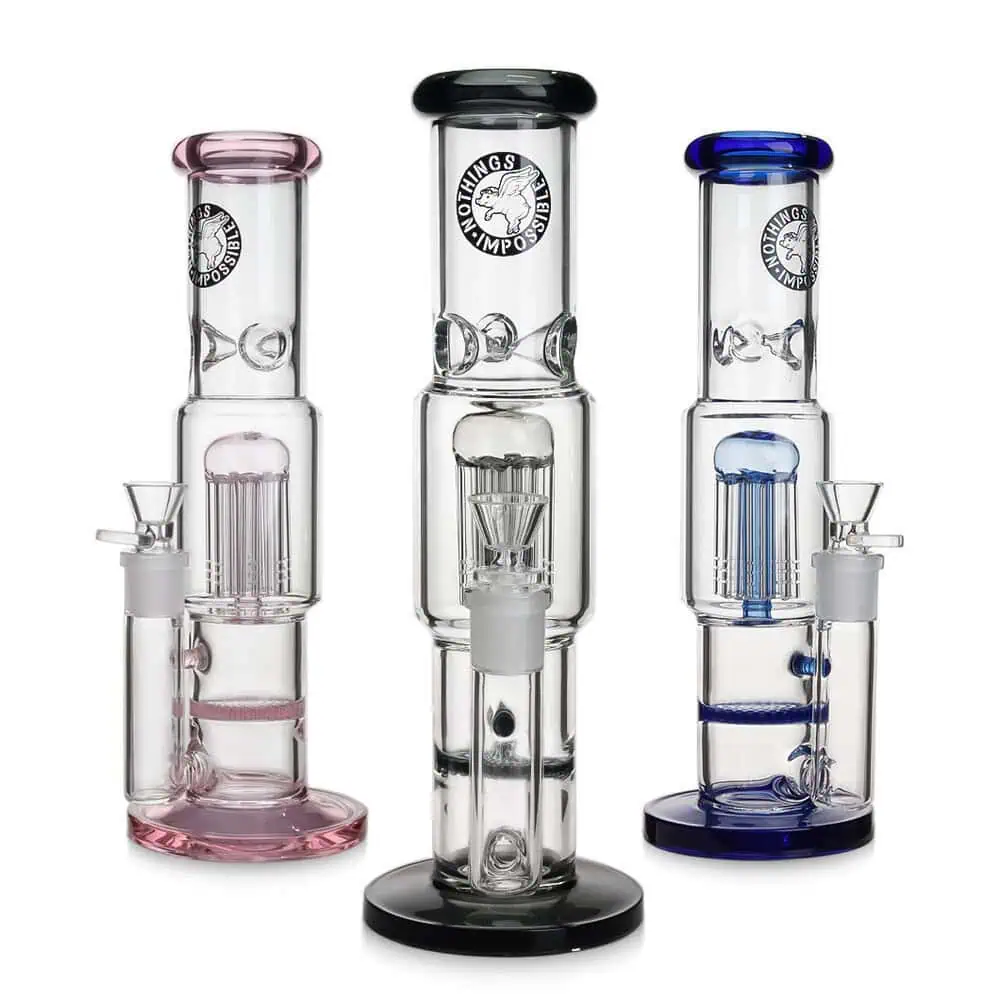 WATERPIPE 12" 8 TREE ARMS PERC AND HONEYCOMB PERC MULTI COLOR