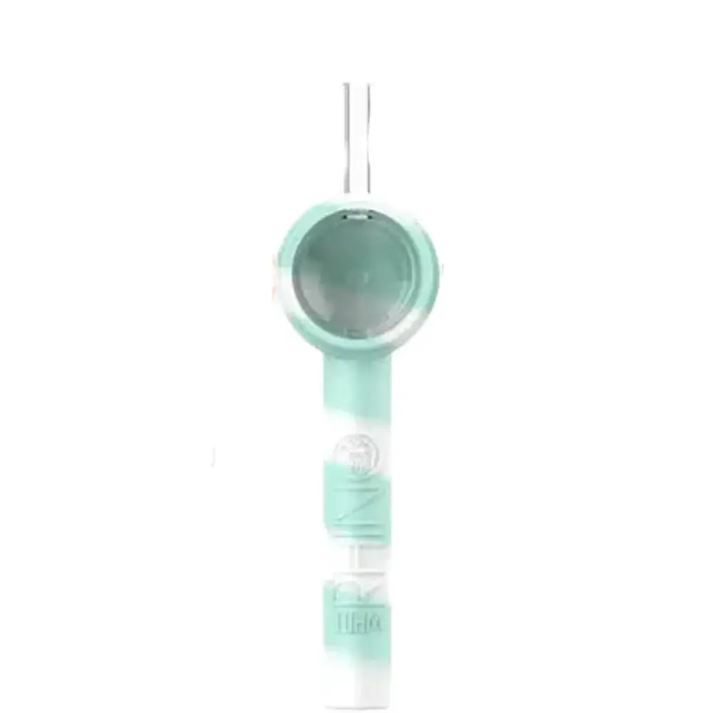 [Q-4025] WHITE RHINO HANDPIPE TO STRAW GLOW IN THE DARK  (MINT WHITE)