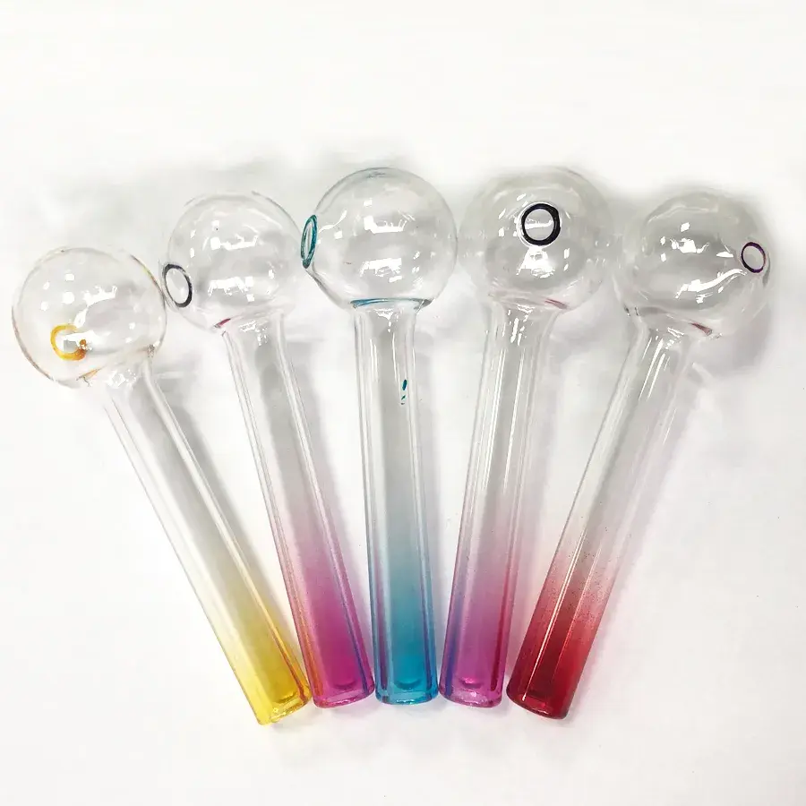 [Q-2402] HAND PIPE 4 (CLEAR FANCY BUBBLE RING ASSORTED)
