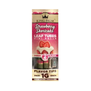 [Q-4569-02] KING PALM MINI LEAF TUBE 2PK 20CT (STRAWBERRY SHORTCAKE)
