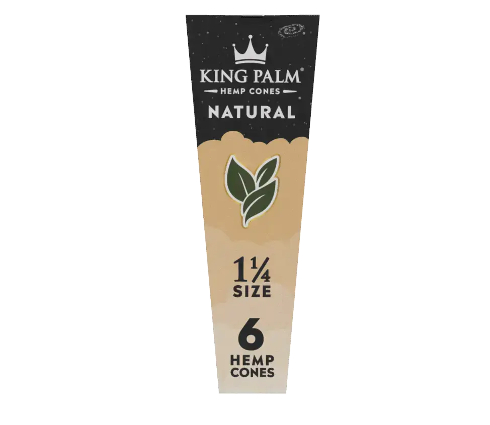 [Q-4565-03] KING PALM HEMP CONES  1 1/4 6PK (NATURAL)