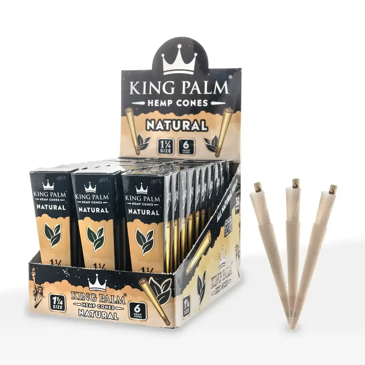 [Q-4566-05] KING PALM HEMP CONES KING SZ 3PK  (APRICOT)