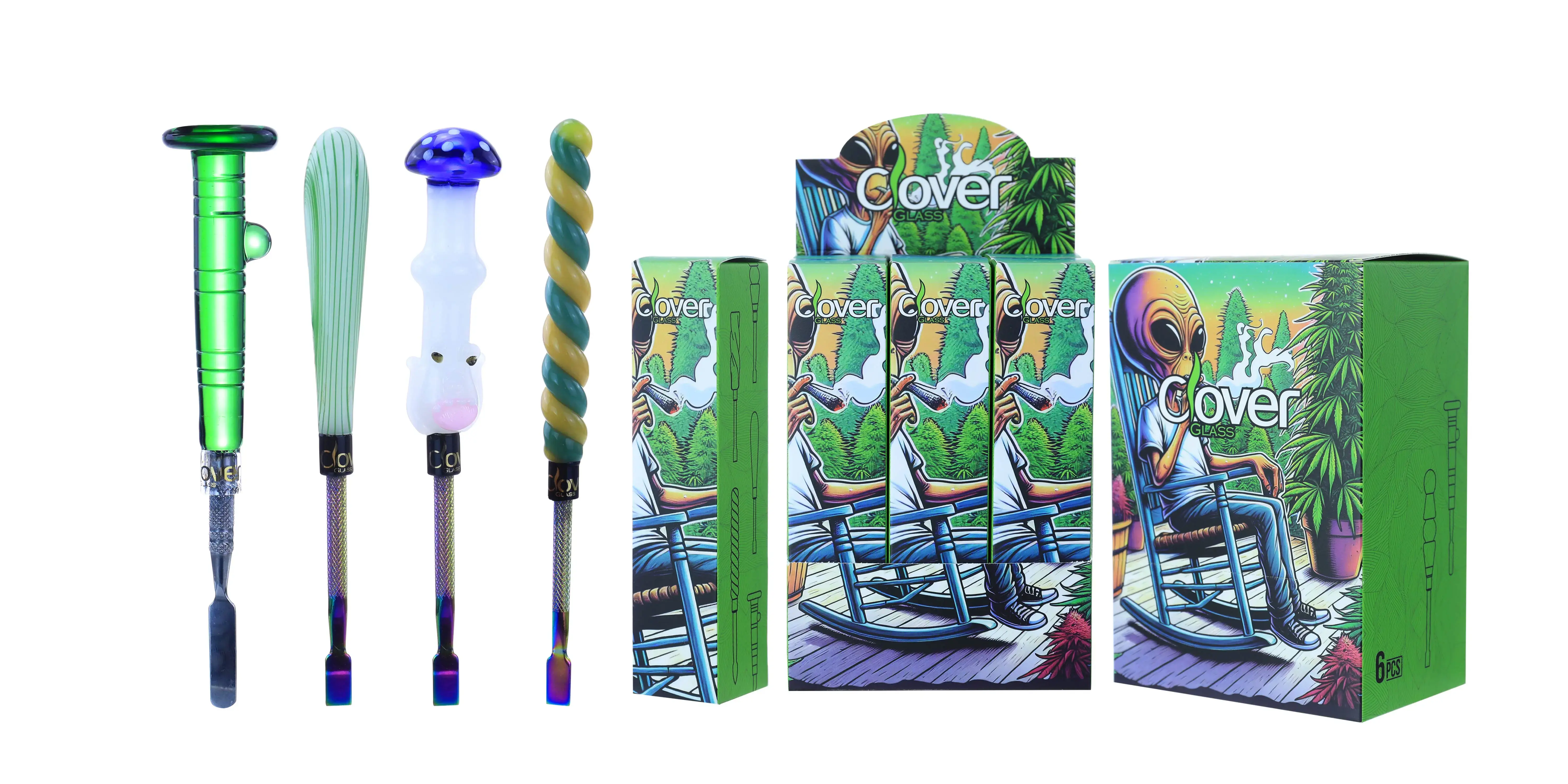 [Q-4846-09] Clover Dab Tools Glass 6PK a Display Mix Color (Style#36)