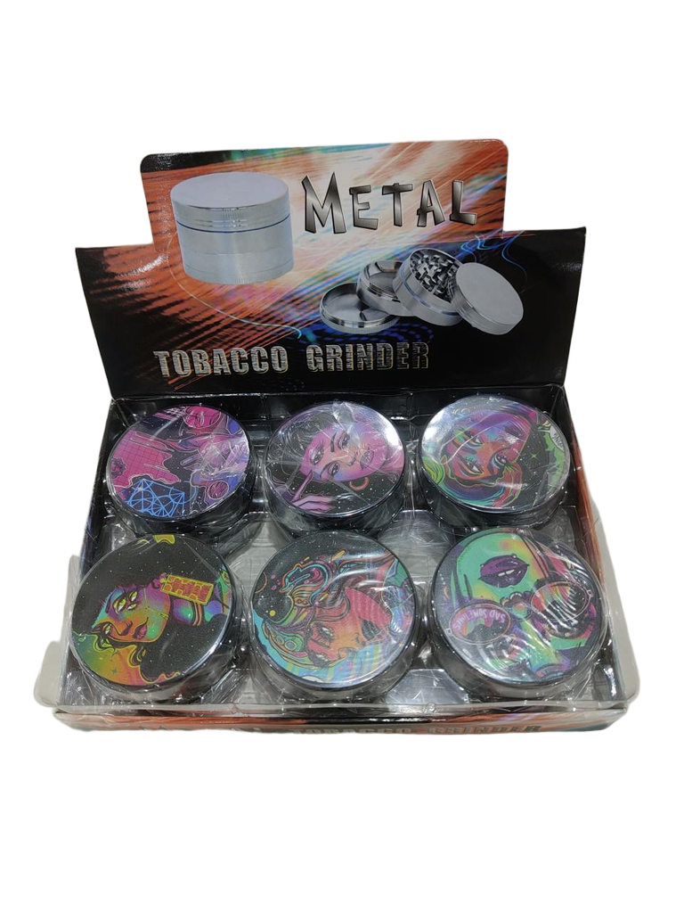 Grinder Zinc 63MM Print on Lid Lady 6PK