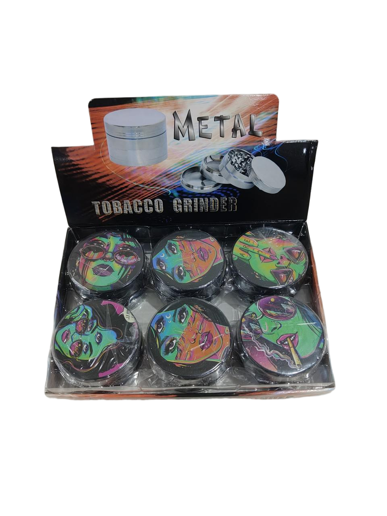 Grinder Zinc 63MM Print on Lid Lady-1 6PK