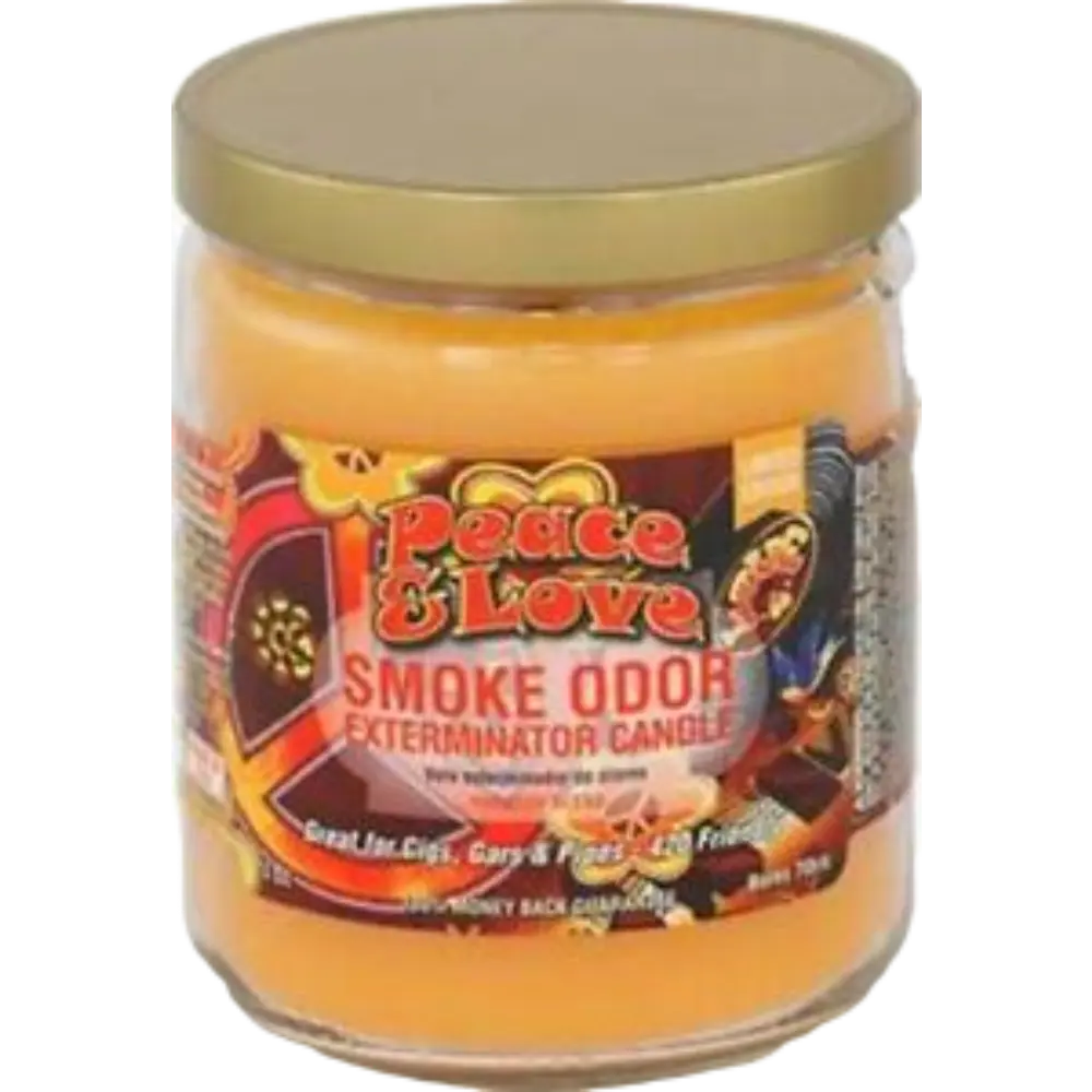 [Q-3568-34] SMOKE ODOR CANDLE 13OZ (Peace & Love)