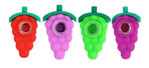 [Q-3400] SILICONE GRAPE HAND PIPE