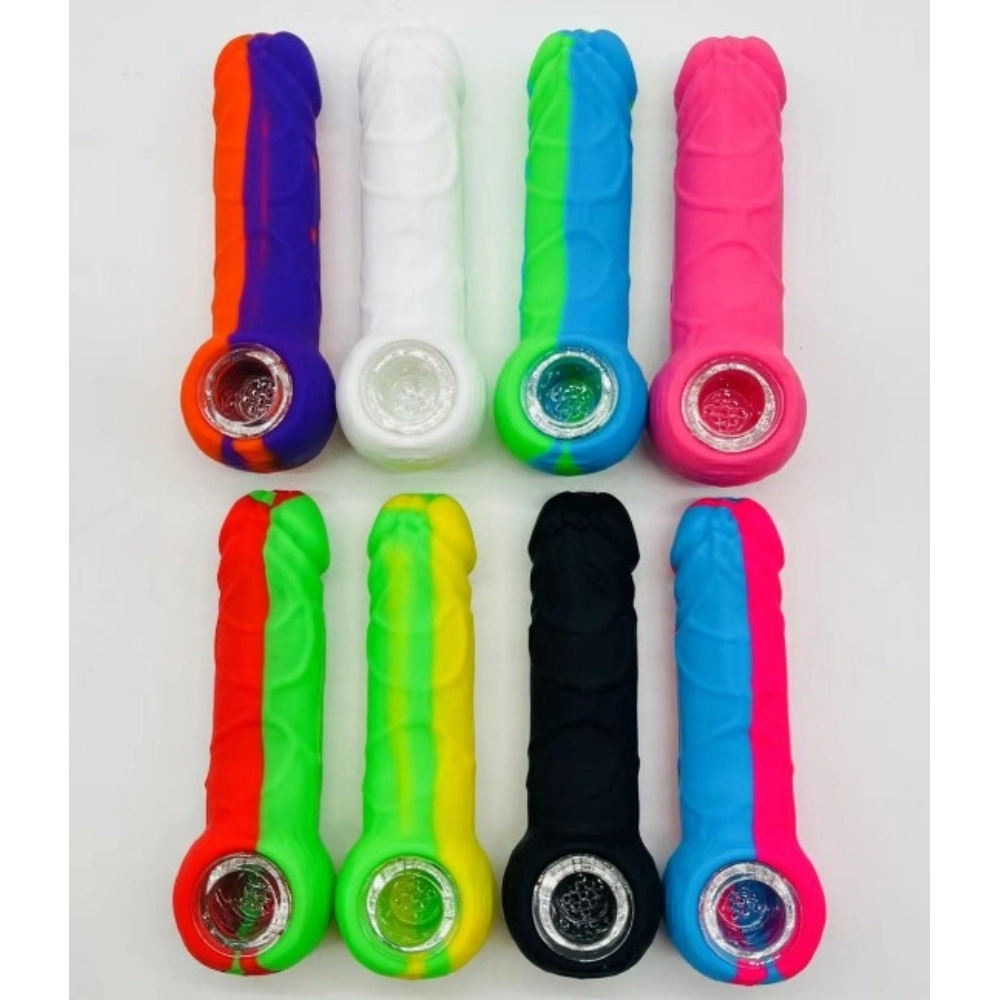 [Q-3411] SILICONE HAND PIPE - MEN GENTILE CHARACTER