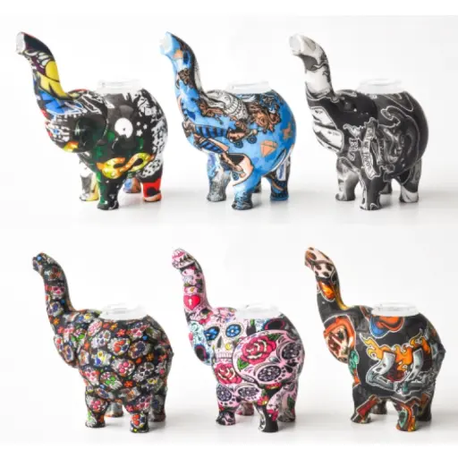 [Q-3420] SILICONE HAND PIPE ELEPHANT