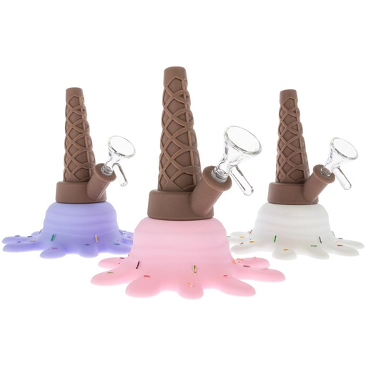 [Q-3504] SILICONE WATERPIPE MELTED ICE CREAM - ASSORTED COLOR