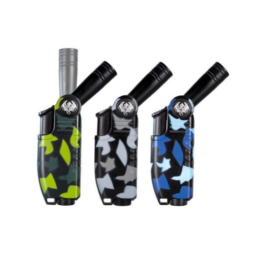 [Q-3615] SPECIAL BLUE SNIPER MINI BUTANE GAS TORCH LIGHTER - ASSORTED COLORS - DISPLAY OF 12