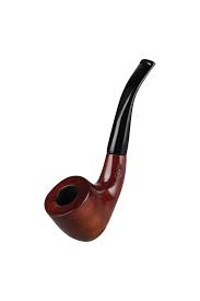 [Q-3697] TOBACCO PIPE SHERLOCK - BROWN BLACK FLAT TOP
