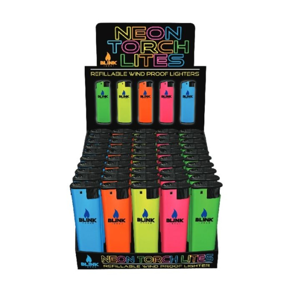[Q-1431] BLINK - WIND PROOF NEON TORCH LIGHTERS - 50CT DISPLAY