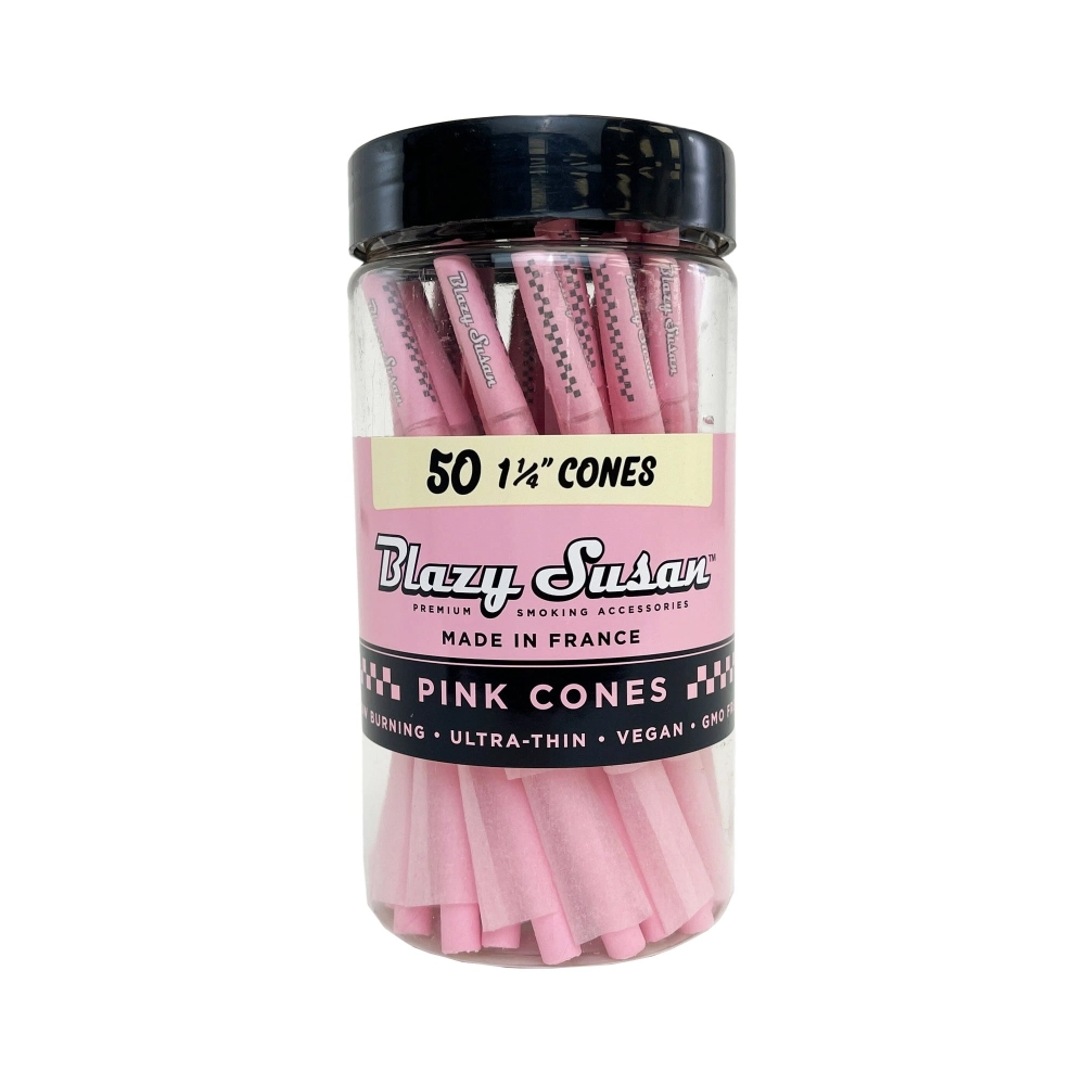 [Q-1412] BLAZY SUSAN PINK CONES - 1 1/4 50CT/JAR