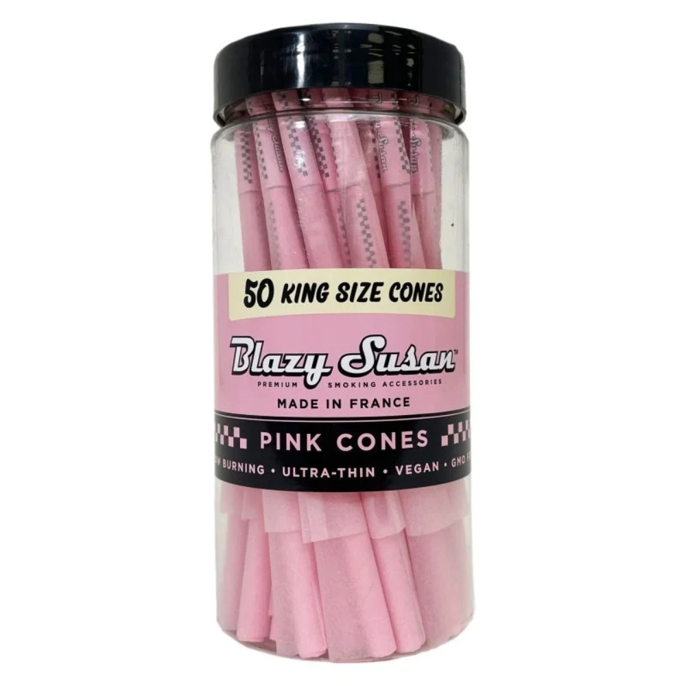 [Q-1414] BLAZY SUSAN PINK CONES -KING SIZE 50CT/JAR