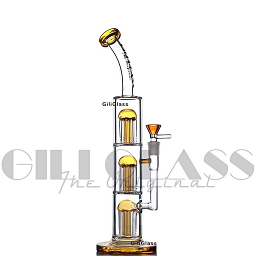 [Q-2134] GILI GLASS 15.5" 8 ARM PERC STRAIGHT TUBE WATER PIPE