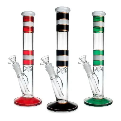 [Q-3881] WATERPIPE 12" MIXED COLOR STRIPES