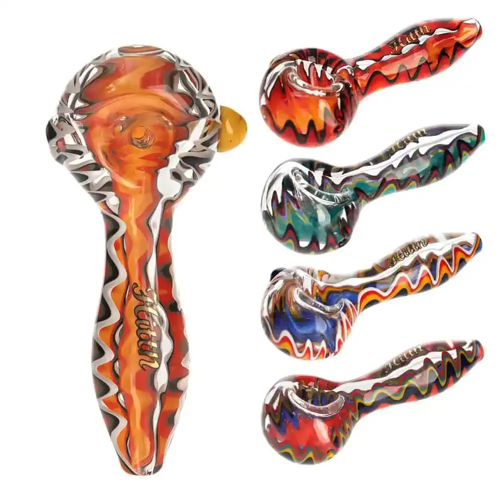 [Q-2419] HAND PIPE 4.1" AMERICAL COLOR HITTN GLASS
