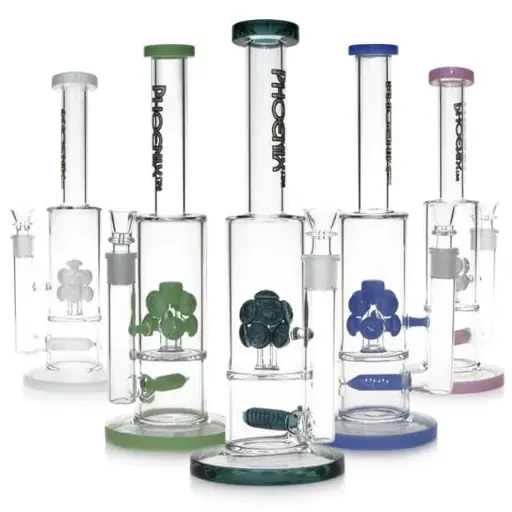[Q-3896] WATERPIPE 13.8" MULTI HOLE PERC MILKY COLORS
