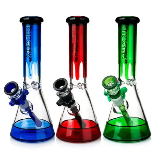 [Q-3858] WATERPIPE 10" BEAKER THICK GLASS MULTI COLOR