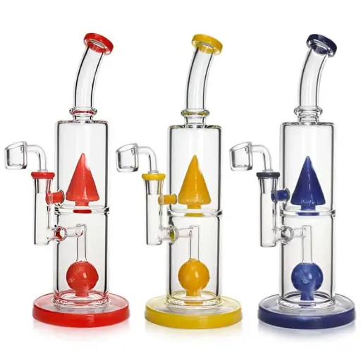 [Q-3872] WATERPIPE 11.5" SPECIAL PERCS AMERICAN COLOR ROD