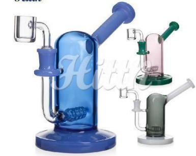 [Q-4420] DAB Rig Glass Water Pipe 7 inches with 14mm Quartz Banger Mixed Color
