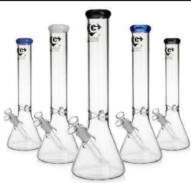 [Q-4439] 16 inches 50mm *5mm Base diameter: 5.2 inches with 14mm bowl With Diamond logo mixed colors