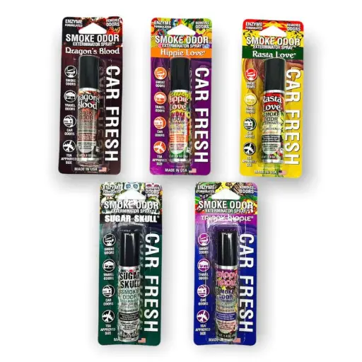 [Q-4858] SMOKE ODOR Car Freshener Spray 1OZ Display Kit 36 Unit