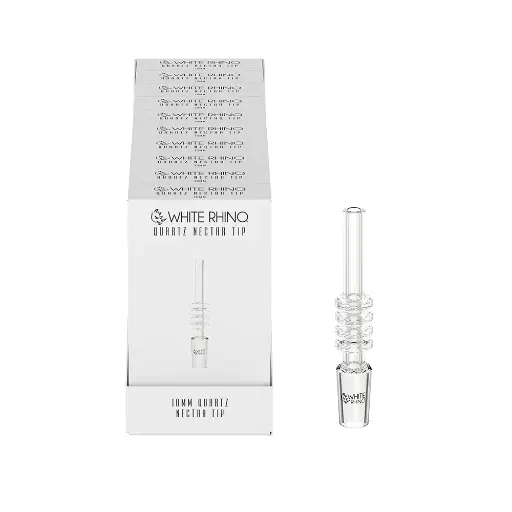[Q-4865] WHITE RHINO 14MM QUARTZ NECTAR REPLACEMENT TIP - 10 COUNT DISPLAY