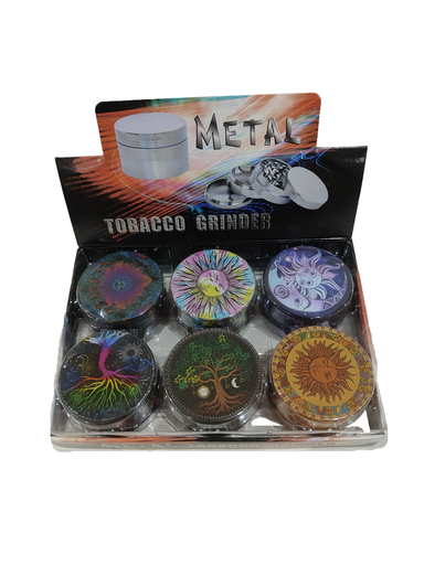 [Q-4940] Grinder Zinc 63MM Print on Lid Design121 6PK