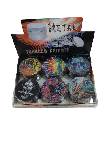 [Q-4943] Grinder Zinc 63MM Full Print Mix 6PK