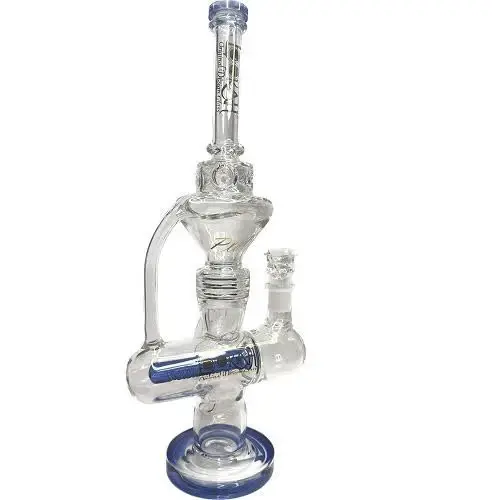[Q-2739] WATERPIPE LOOKAH 16.2" PLATINUM PRINCESS GLASS